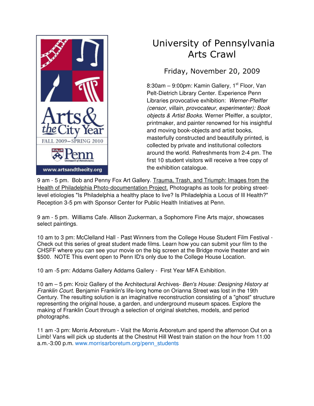 University of Pennsylvania Arts Crawl