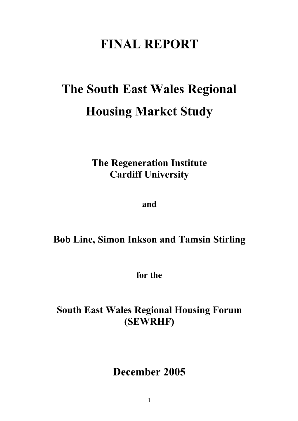 Housing Market Study