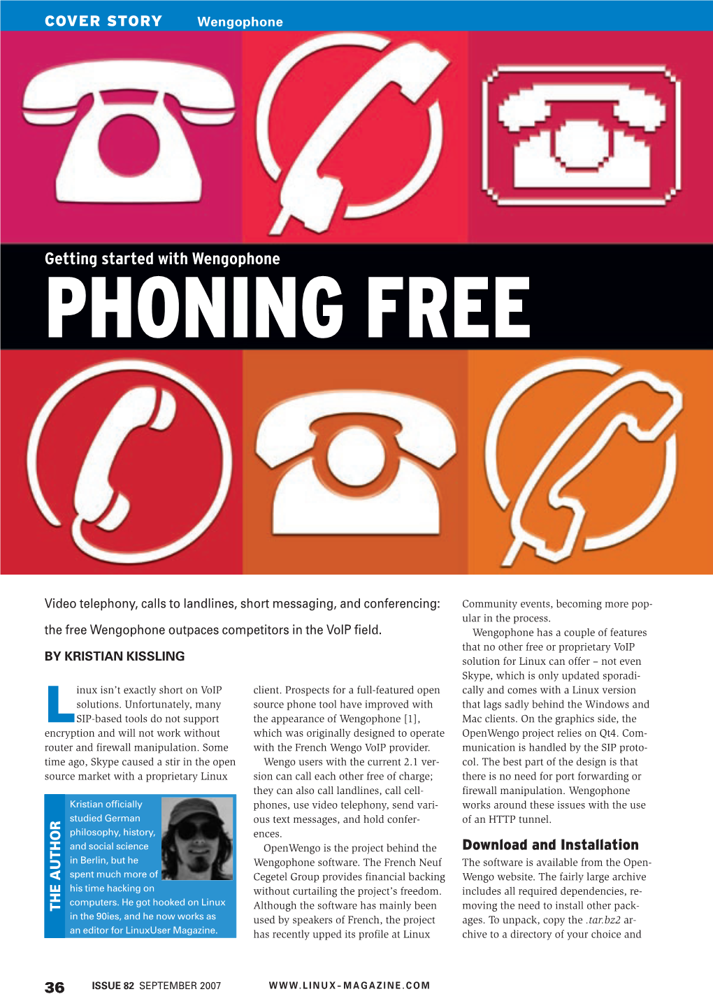 Getting Started with Wengophone PHONING FREE