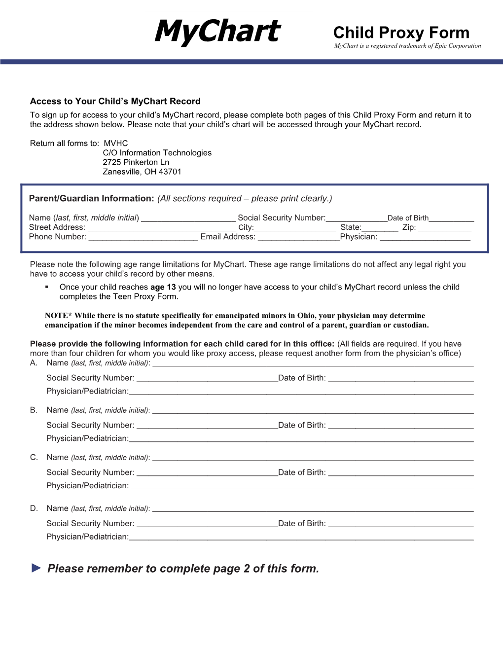 Patient Information *All Fields Are Required