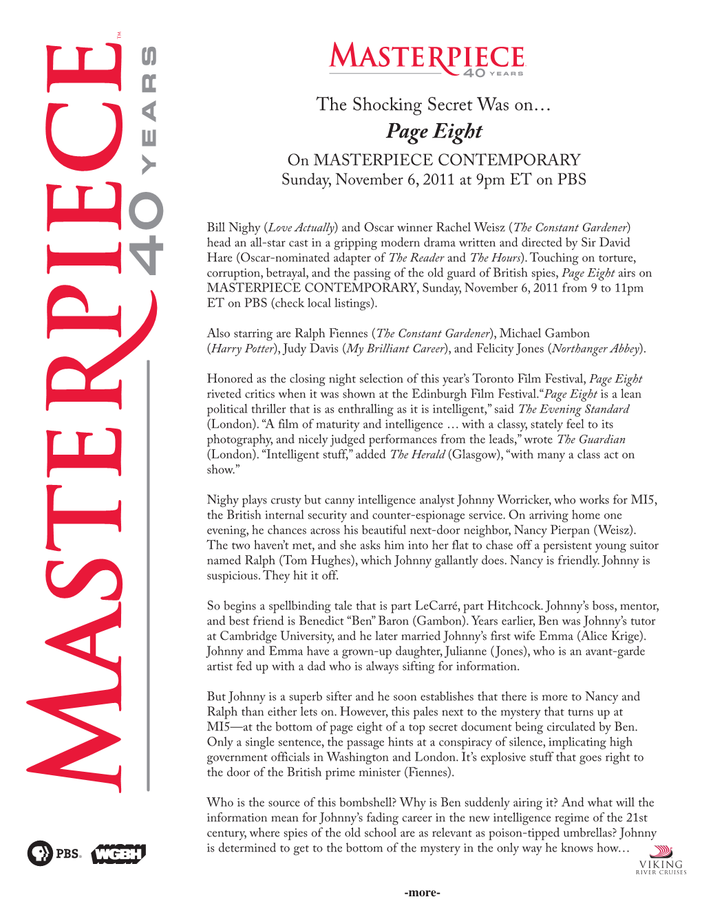 Page Eight on MASTERPIECE CONTEMPORARY Sunday, November 6, 2011 at 9Pm ET on PBS