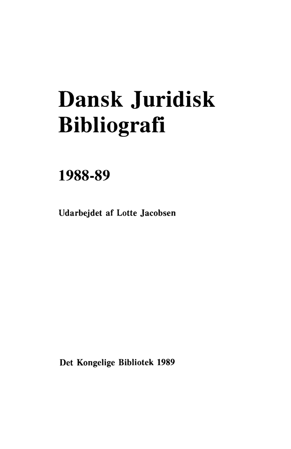 Dansk Juridisk Bibliografi