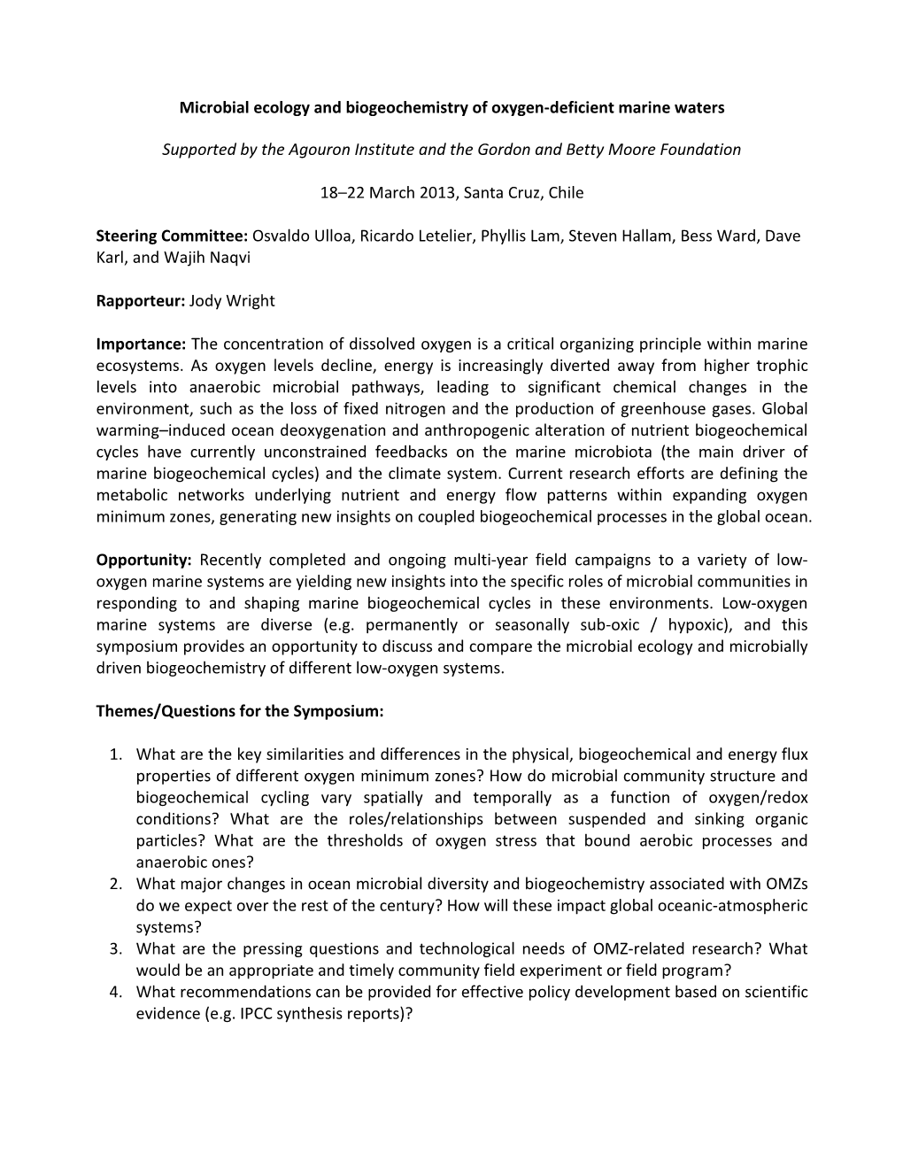 Microbial Ecology and Biogeochemistry of Oxygen-Deficient Marine Waters