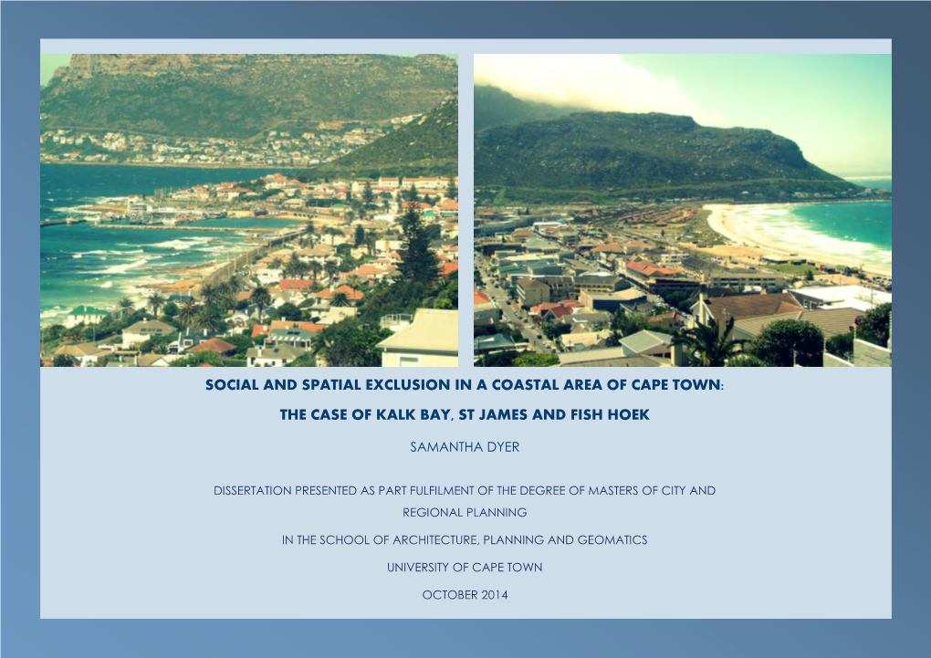 The Case of Kalk Bay, St James and Fish Hoek