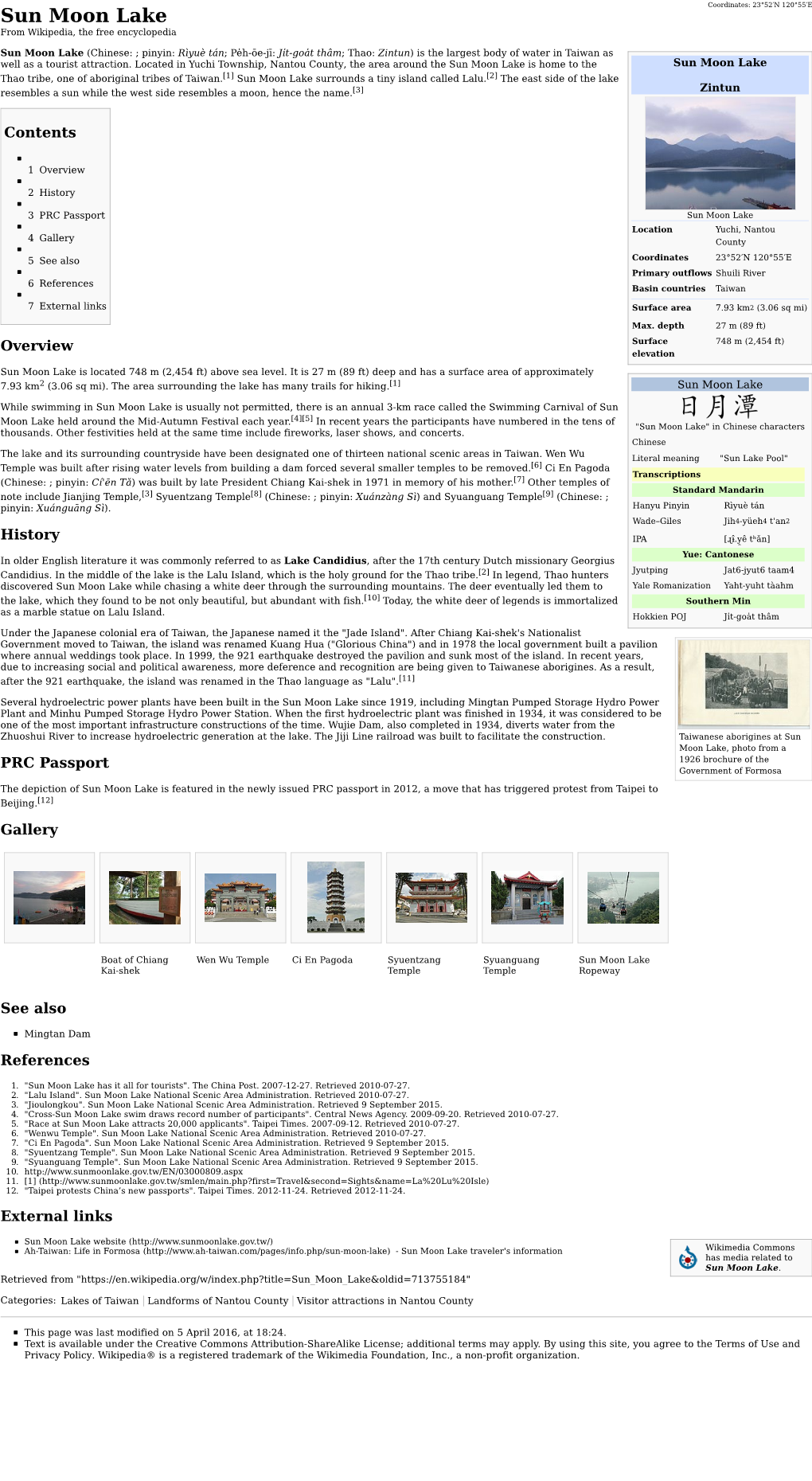 Sun Moon Lake from Wikipedia, the Free Encyclopedia