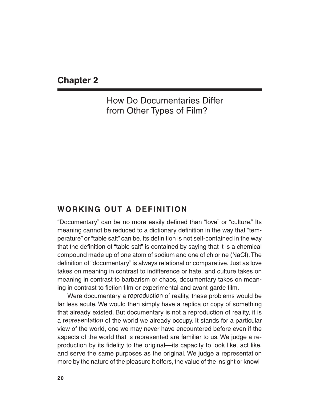 Chapter 2 How Do Documentaries Differ from Other Types of Film?