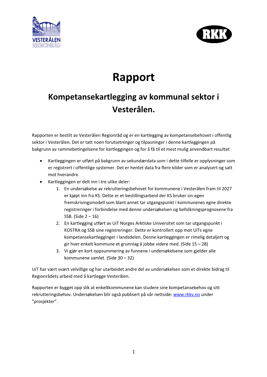 Rapport Kompetansekartlegging Av Kommunal Sektor I Vesterålen