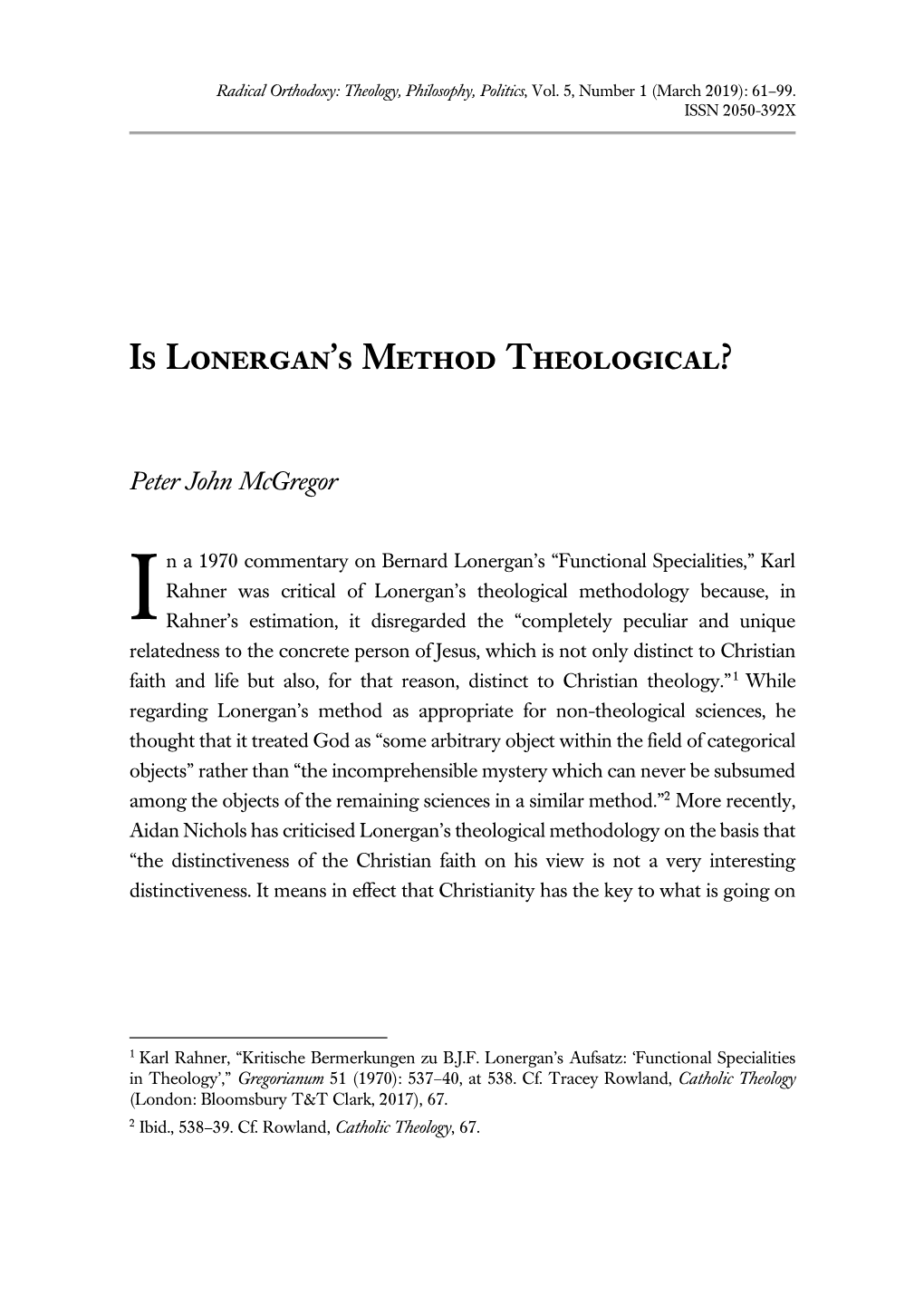 Is Lonergan's Method Theological?