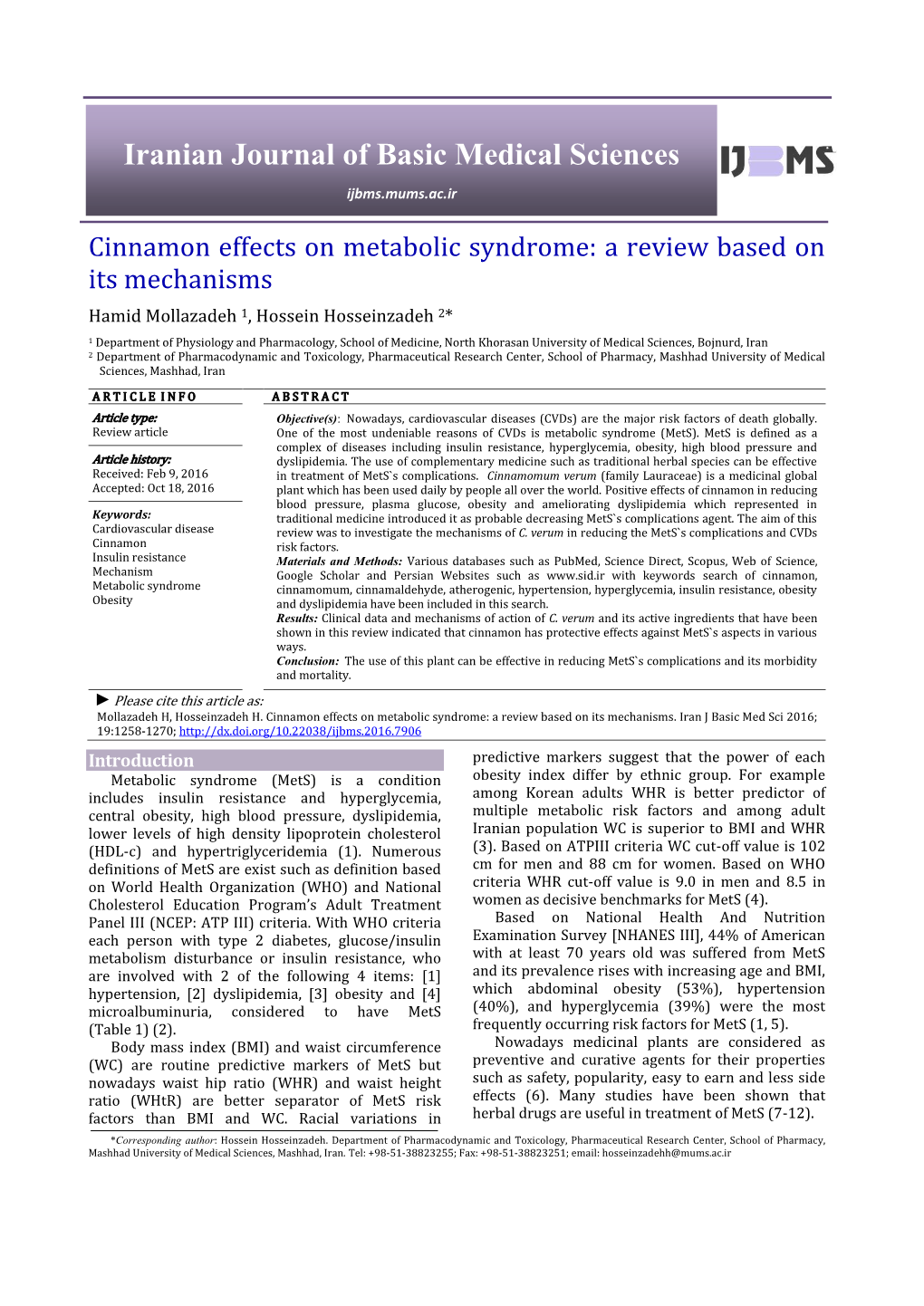 Iranian Journal of Basic Medical Sciences