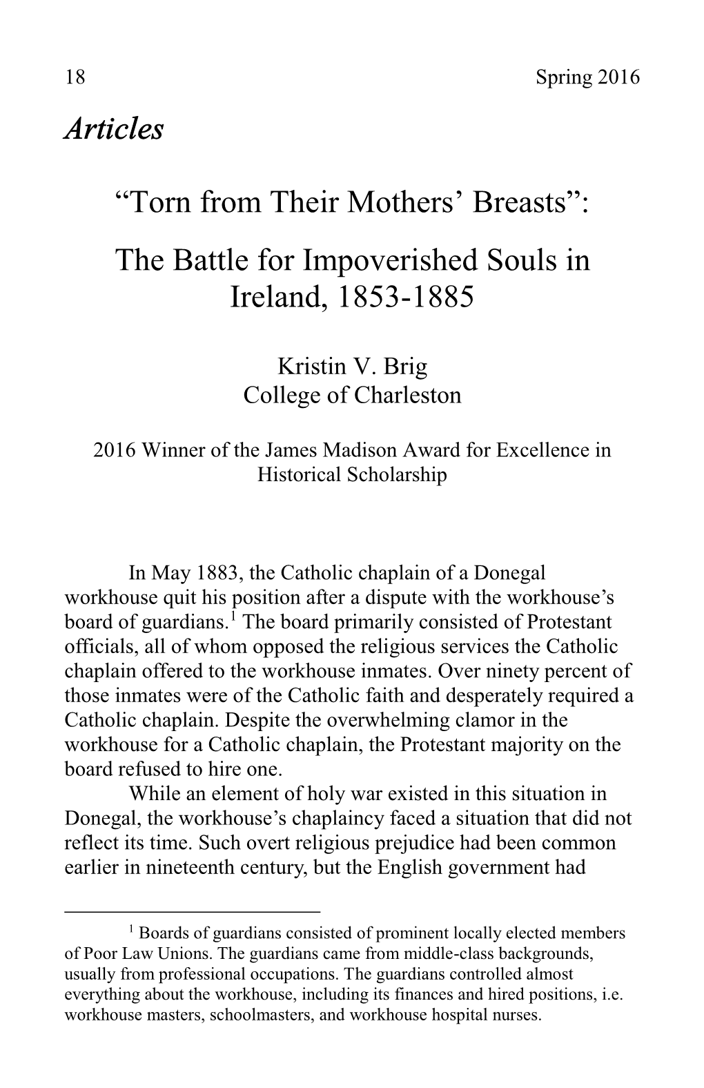 The Battle for Impoverished Souls in Ireland, 1853-1885