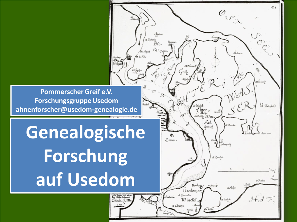 Genealogische Forschung Auf Usedom Lage Der Insel USEDOM OSTSEE