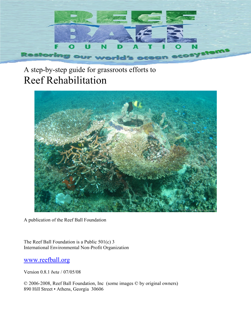 Reef Rehabilitation Guide