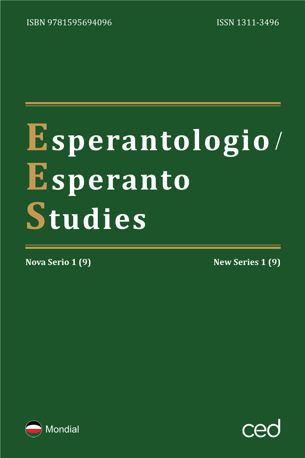 Esperantologio/ Esperanto Studies