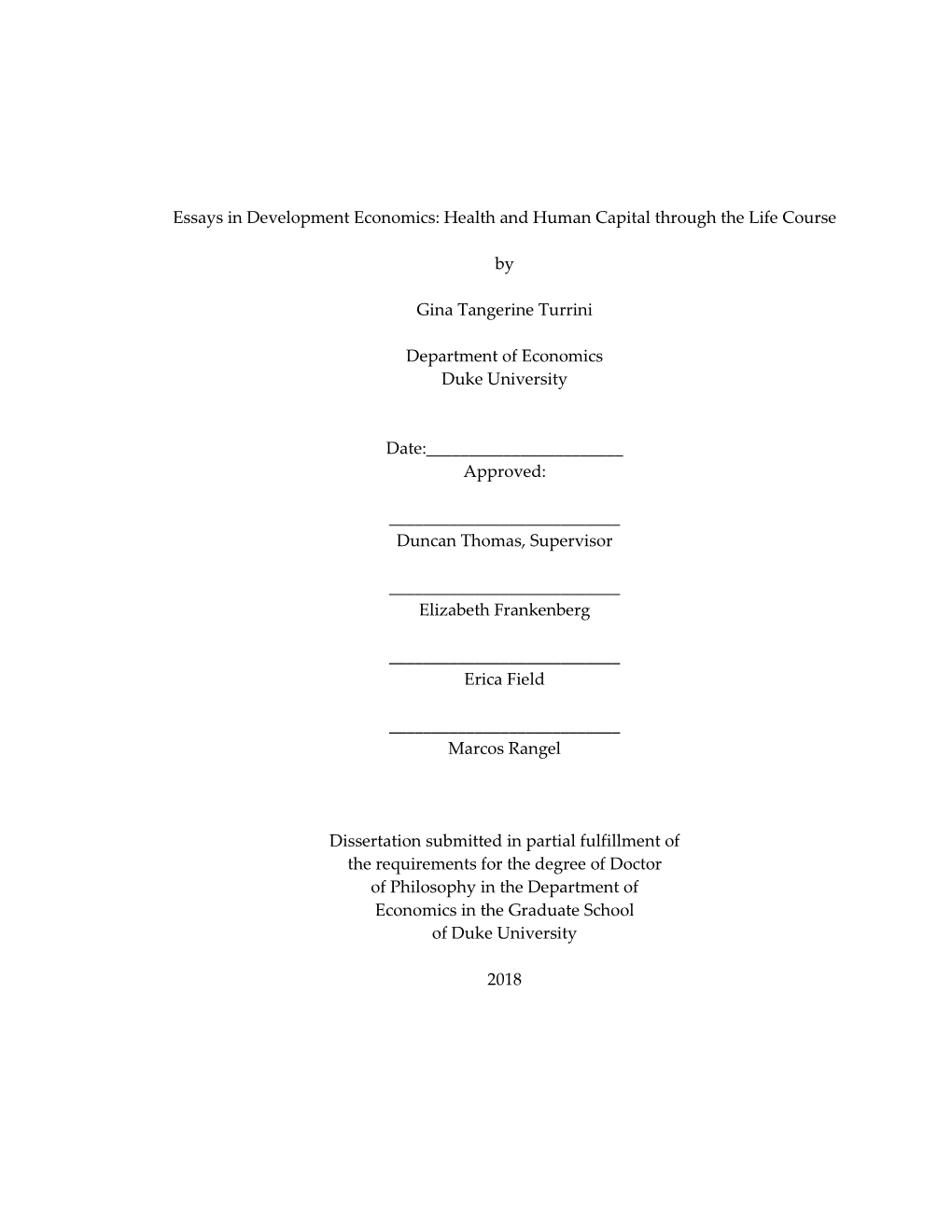 Duke University Dissertation Template