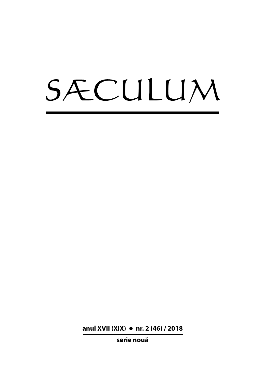 SAECULUM – 2018, Vol. 46