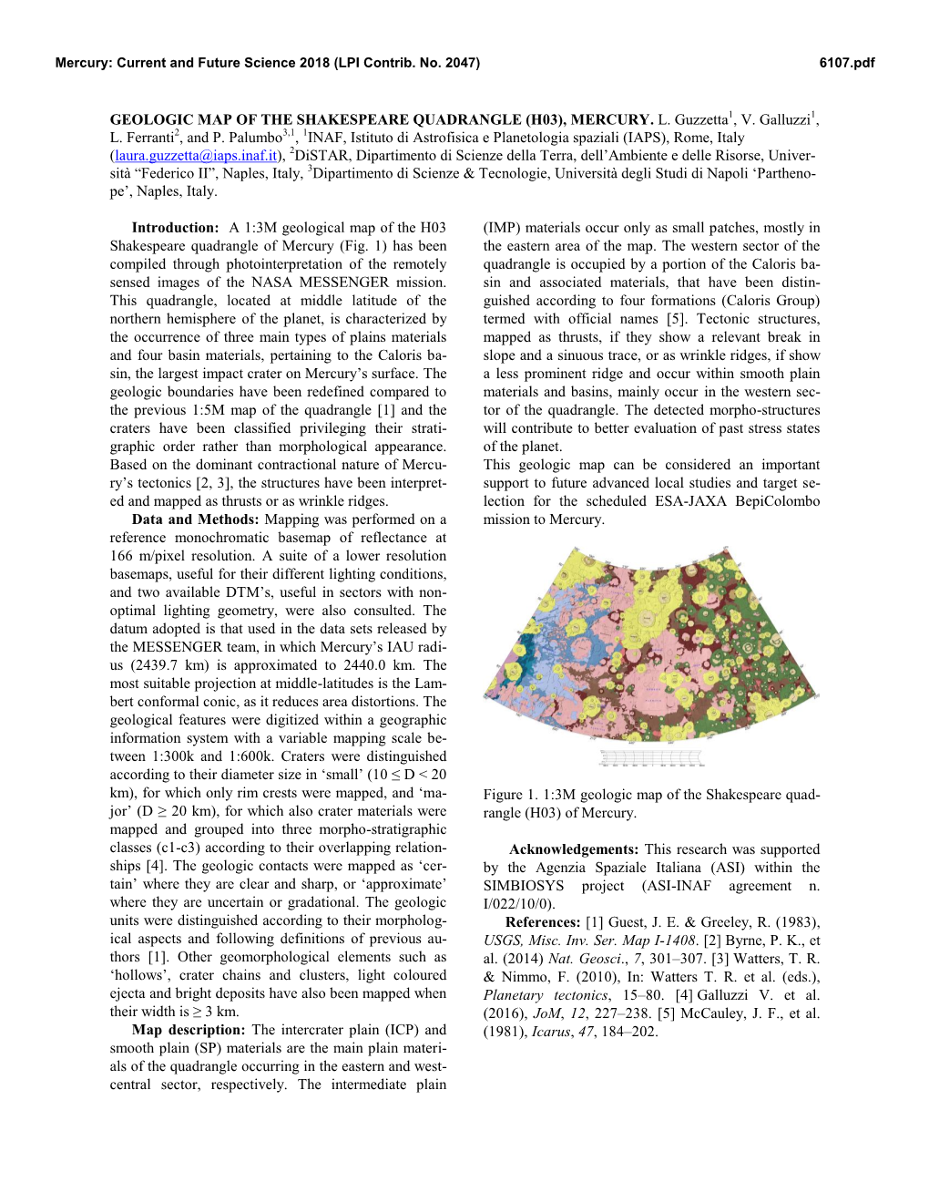 Geologic Map of the Shakespeare Quadrangle (H03), Mercury