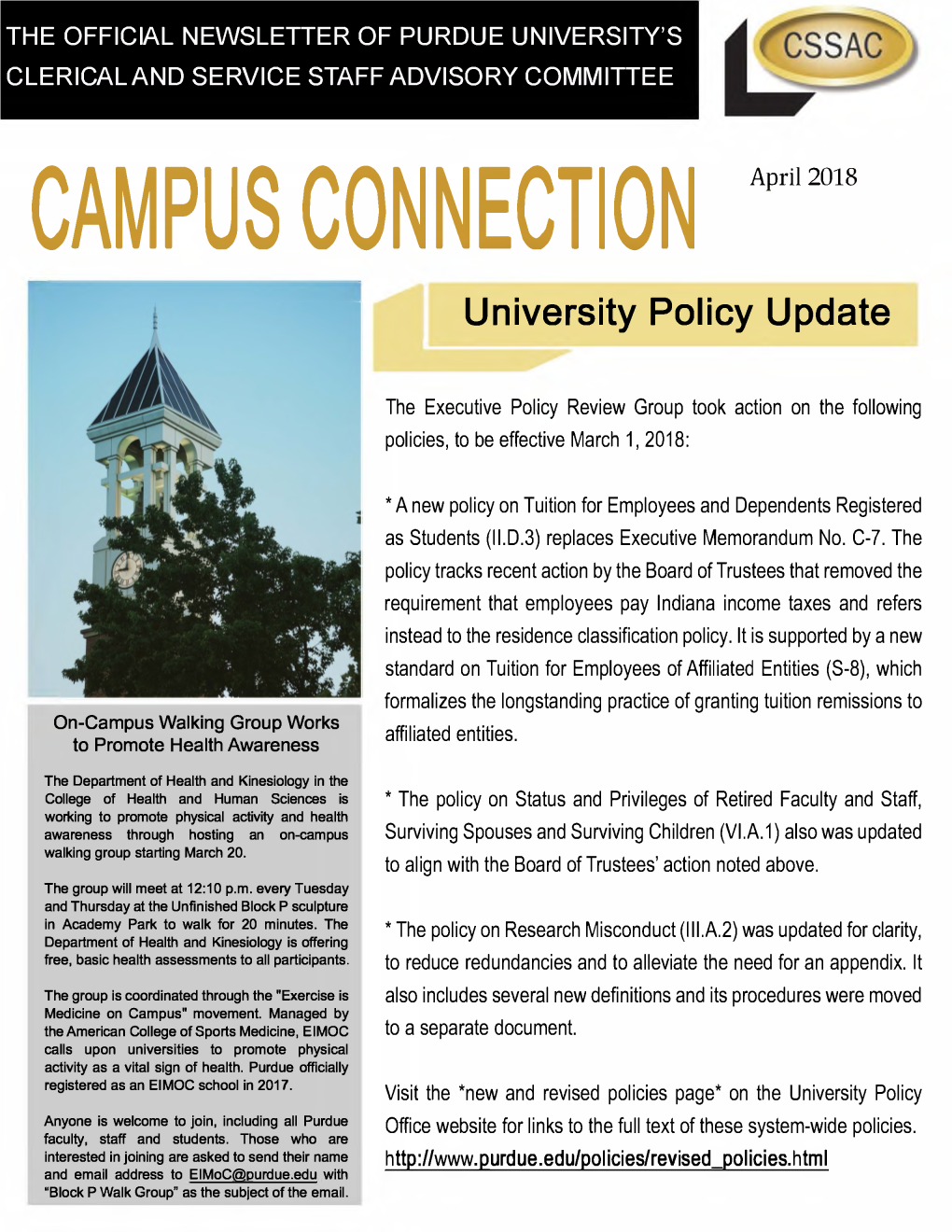 University Policy Update