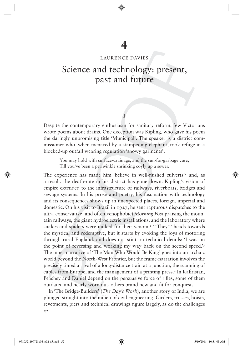 Science and Technology: Present, Past and Future