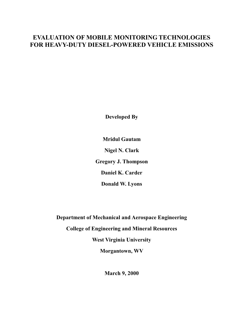 In-Use Test Program for Diesel Engine Consent Decree