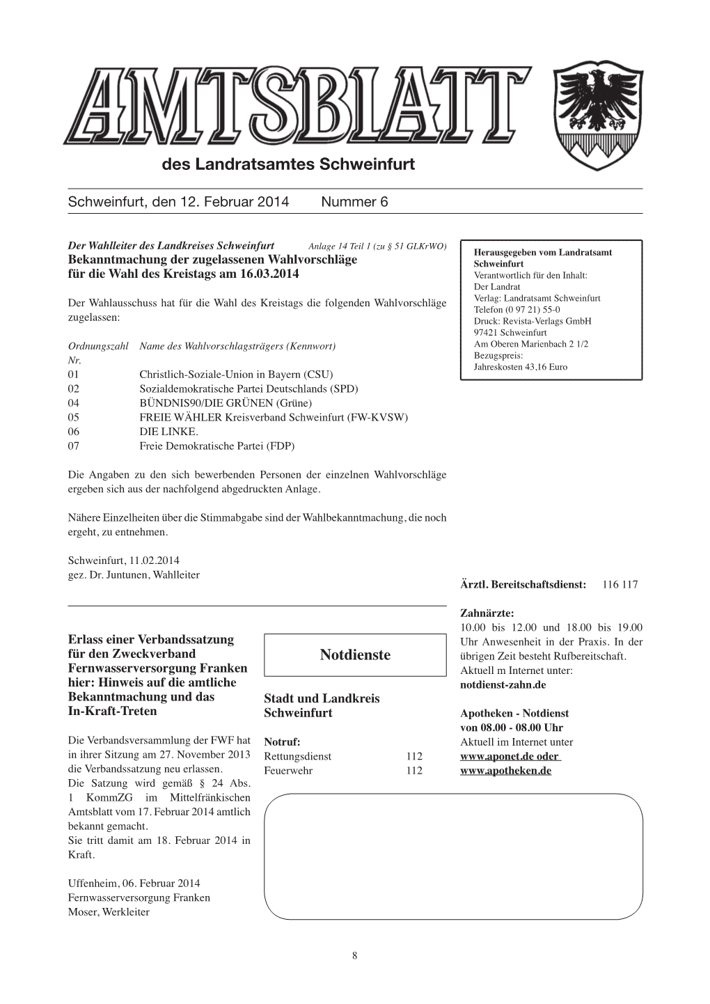 Des Landratsamtes Schweinfurt