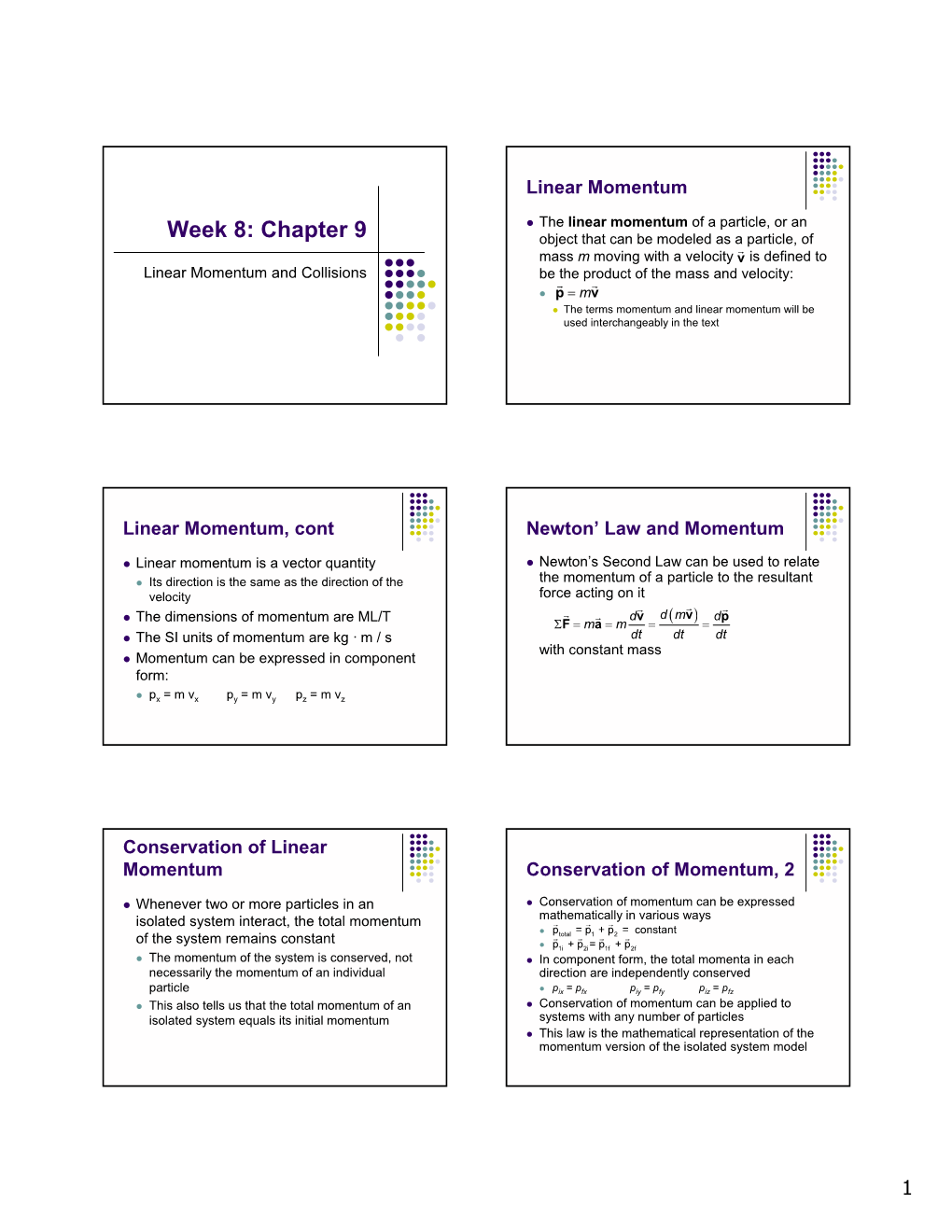 Week 8: Chapter 9