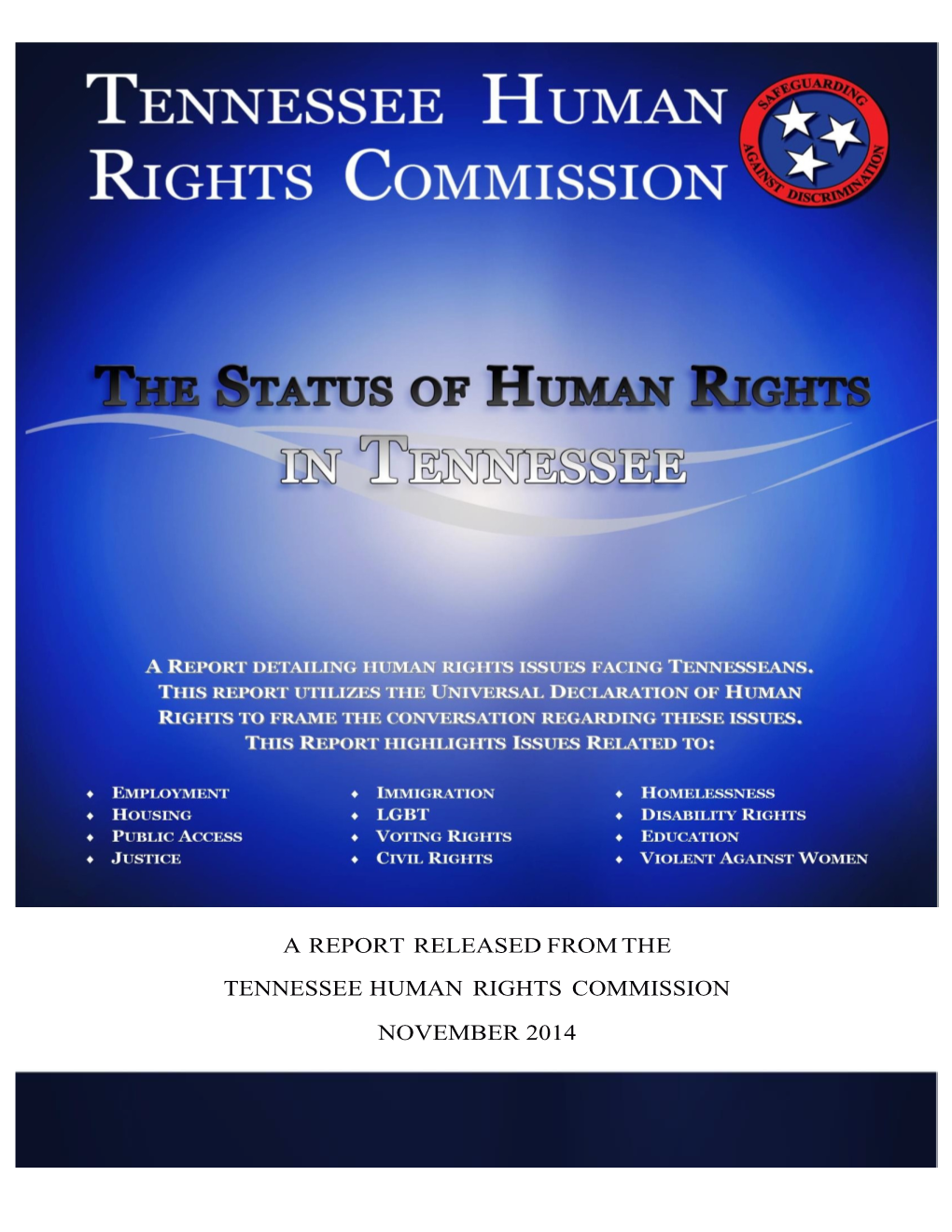 A Report Released from the Tennessee Human Rights Commission