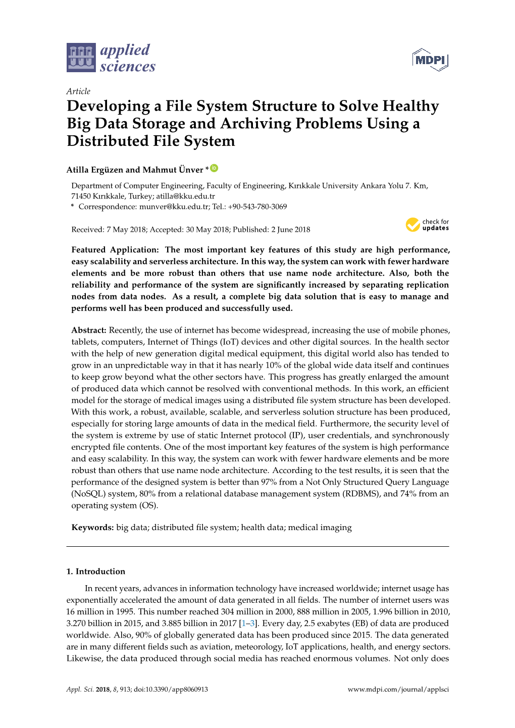 Developing a File System Structure to Solve Healthy Big Data Storage and Archiving Problems Using a Distributed File System