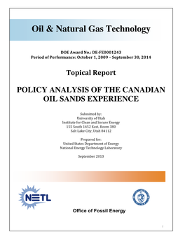 Oil & Natural Gas Technology