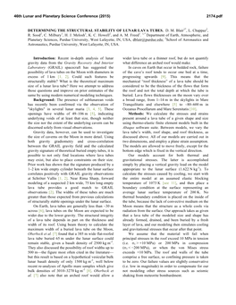 Determining the Structural Stability of Lunar Lava Tubes