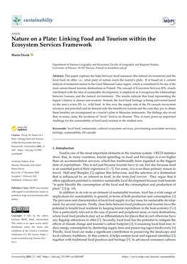Linking Food and Tourism Within the Ecosystem Services Framework