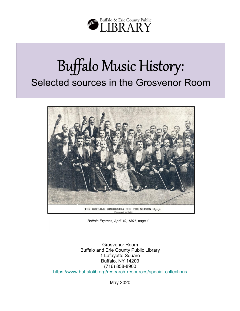 Buffalo Music History