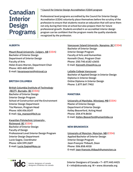 Canadian Interior Design Programs