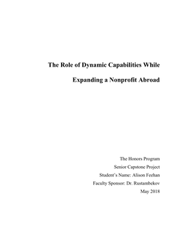 The Role of Dynamic Capabilities While Expanding a Nonprofit Abroad