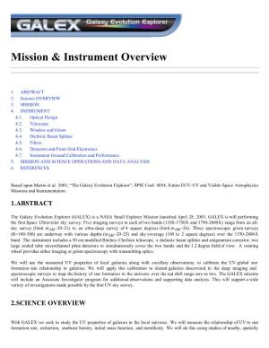 Mission & Instrument Overview