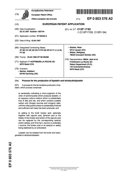 Process for the Production of Lipstatin and Tetrahydrolipstatin