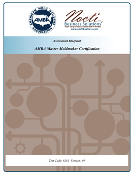 Master Mold Builder Certification Assessment Blueprint