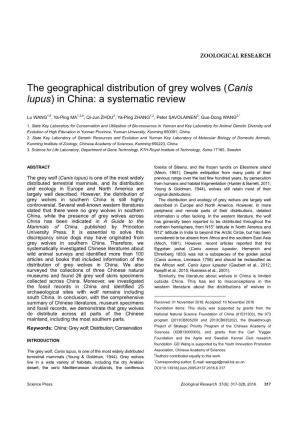 The Geographical Distribution of Grey Wolves (Canis Lupus) in China: a Systematic Review