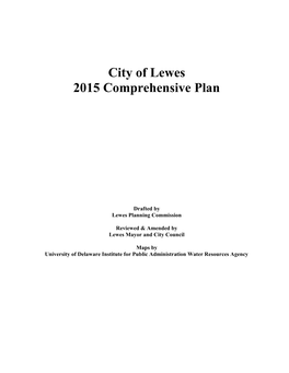 City of Lewes 2015 Comprehensive Plan