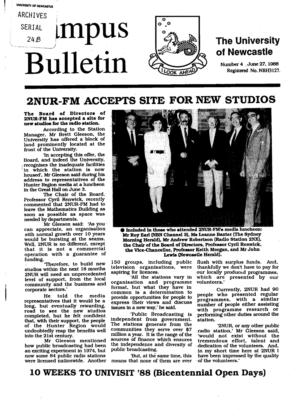 Campus Bulletin, No. 4, June 27, 1988