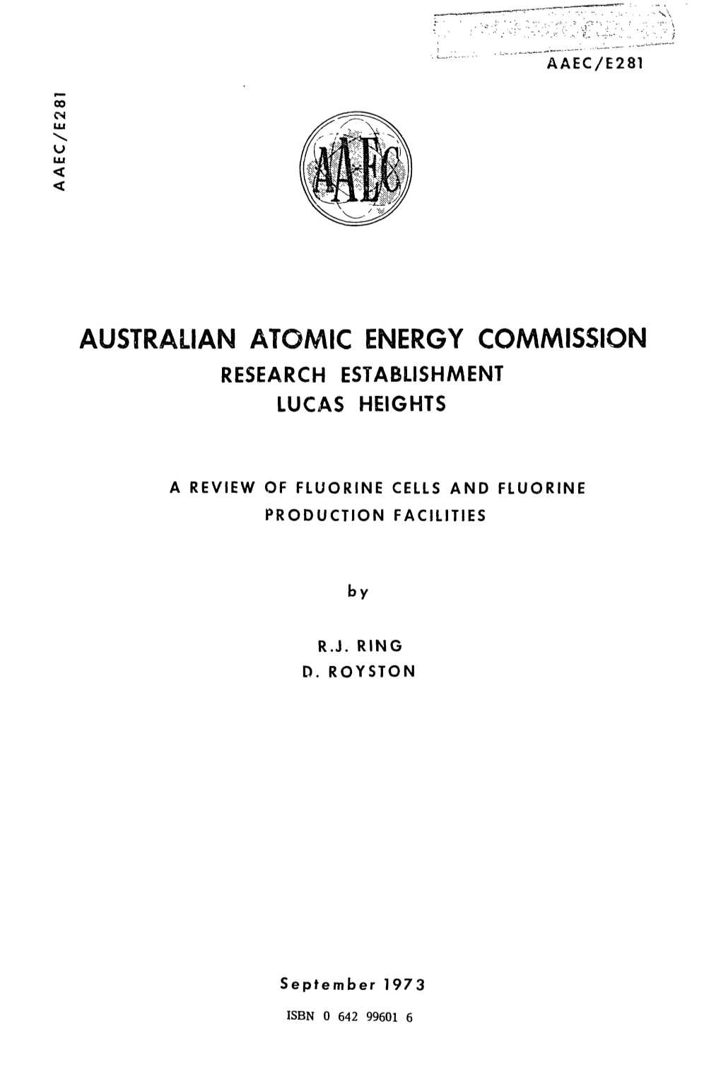 Australian Atomic Energy Commission Research Establishment Lucas Heights