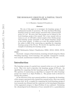 The Homology Groups of a Partial Trace Monoid Action