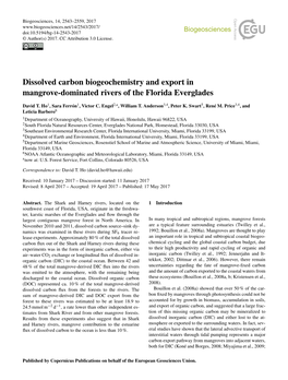 Dissolved Carbon Biogeochemistry and Export in Mangrove-Dominated Rivers of the Florida Everglades