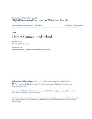 Harriet Martineau and Ireland Brian Conway University of Nebraska-Lincoln