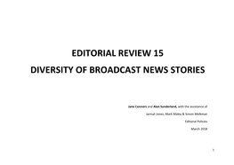 Editorial Review 15 Diversity of Broadcast News Stories