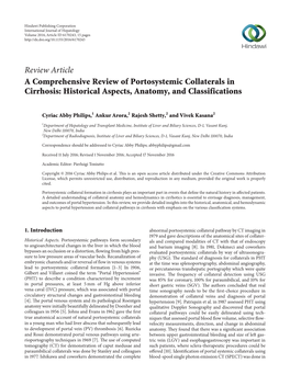 A Comprehensive Review of Portosystemic Collaterals in Cirrhosis: Historical Aspects, Anatomy, and Classifications