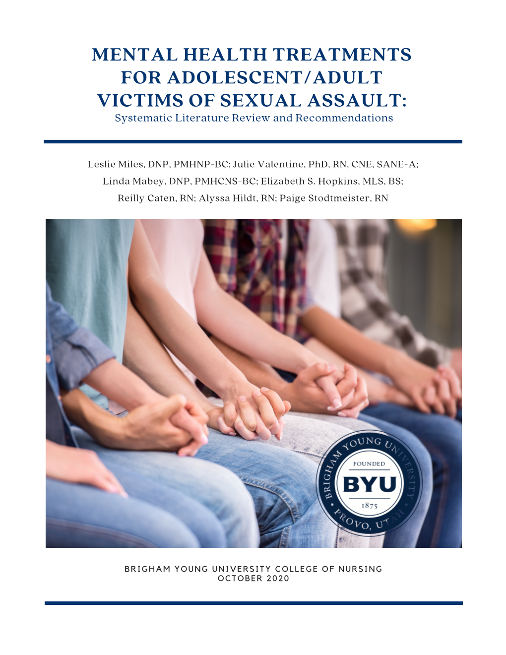 Mental Health Treatments For Adolescent Adult Victims Of Sexual Assault