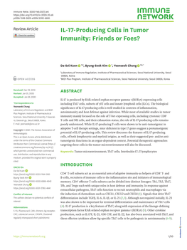 IL-17-Producing Cells in Tumor Immunity: Friends Or Foes?