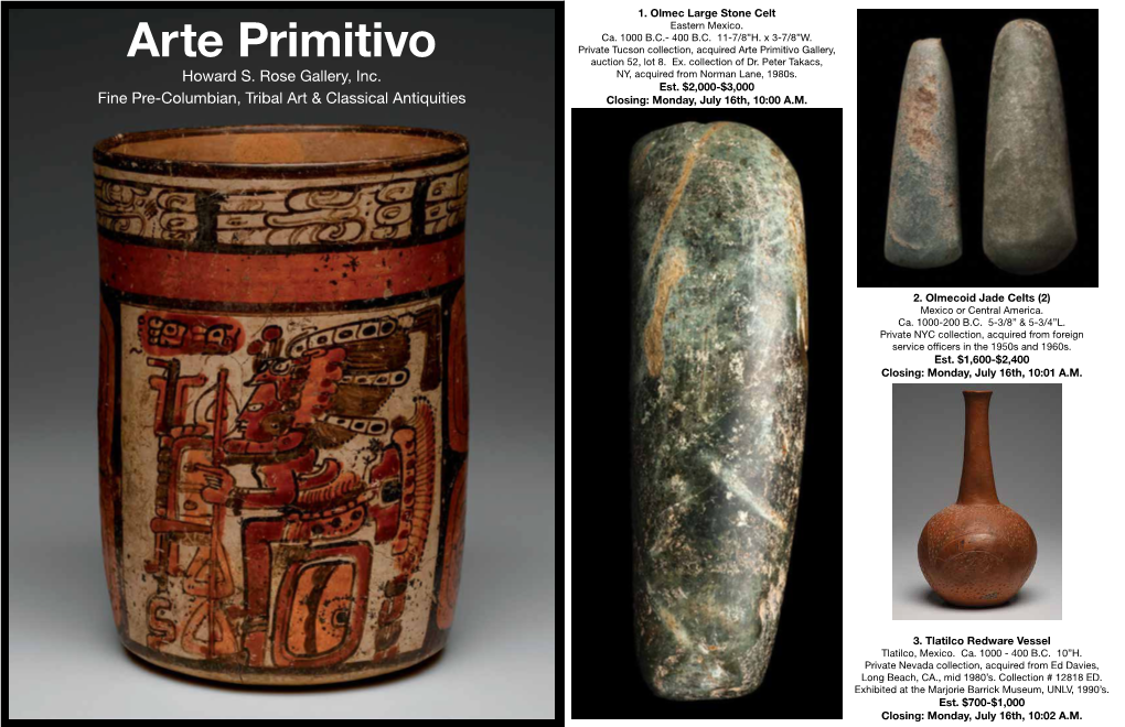 Arte Primitivo Private Tucson Collection, Acquired Arte Primitivo Gallery, Auction 52, Lot 8