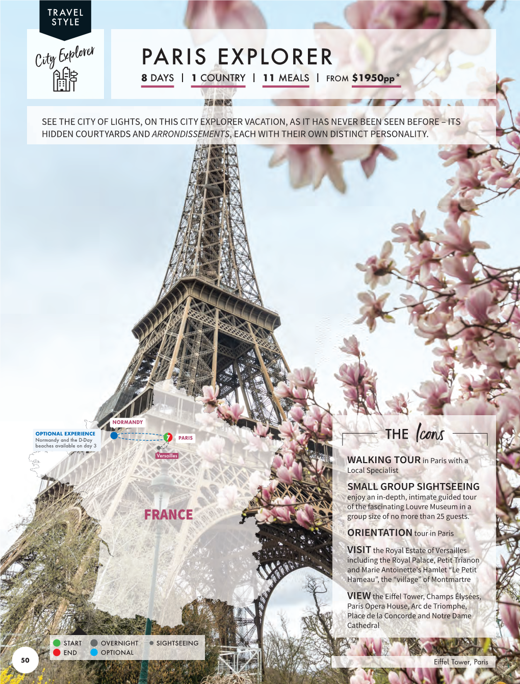 PARIS EXPLORER 8 DAYS | 1 COUNTRY | 11 MEALS | from $1950 Pp *