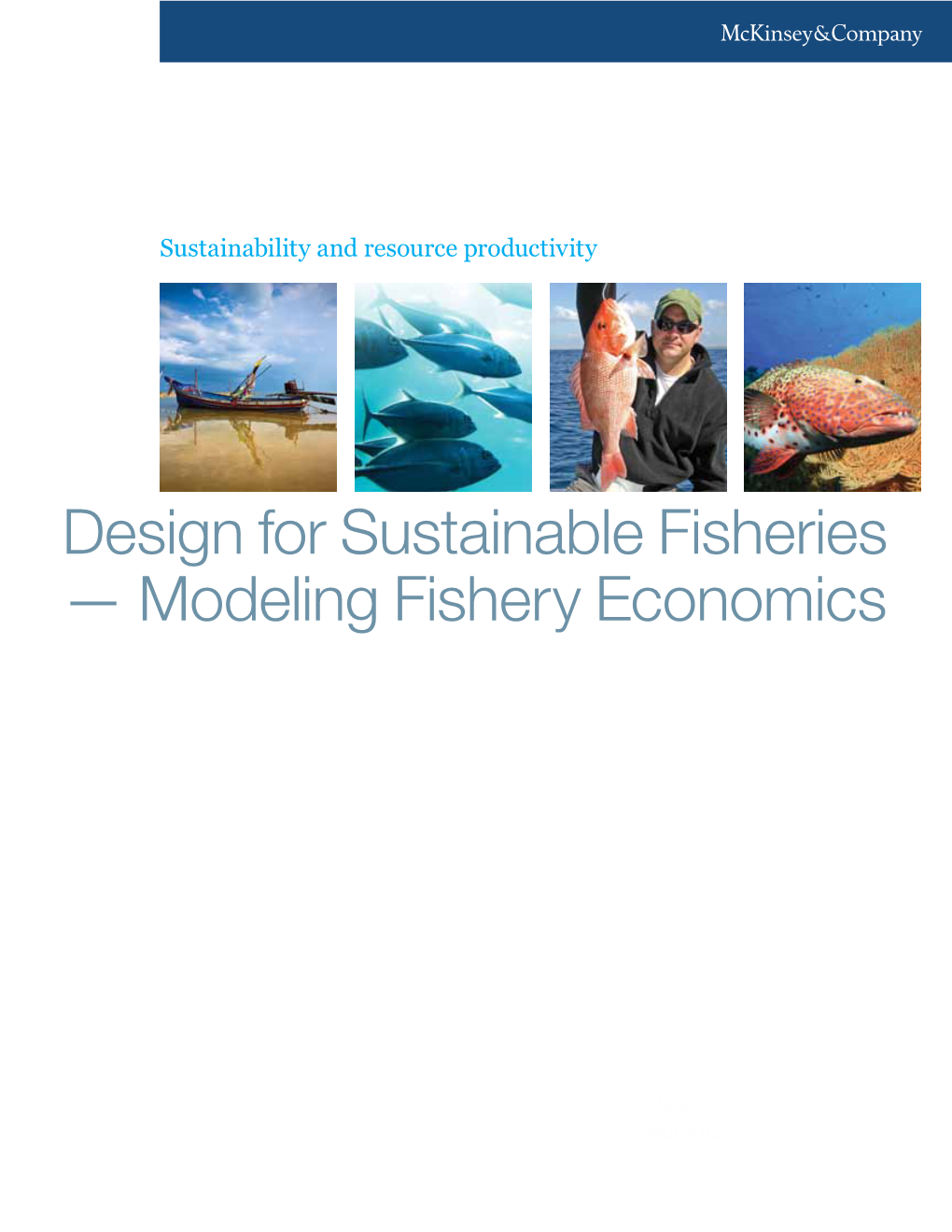 Design for Sustainable Fisheries — Modeling Fishery Economics
